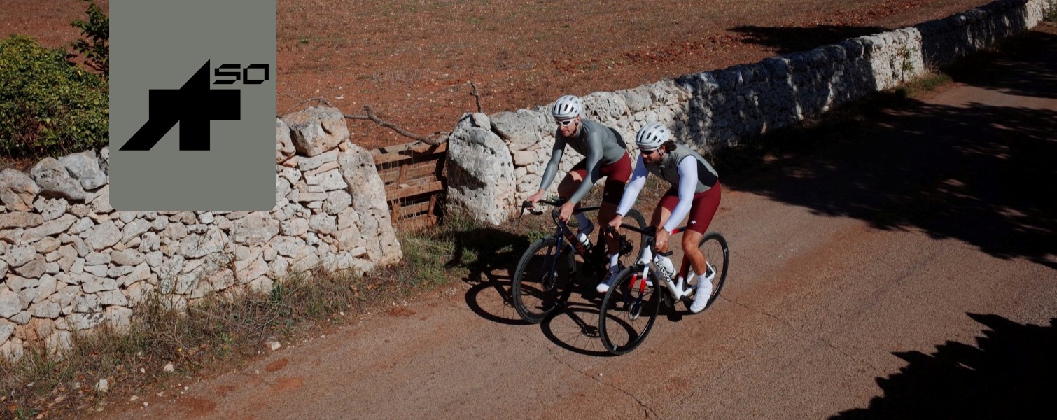 Two men riding road bikes