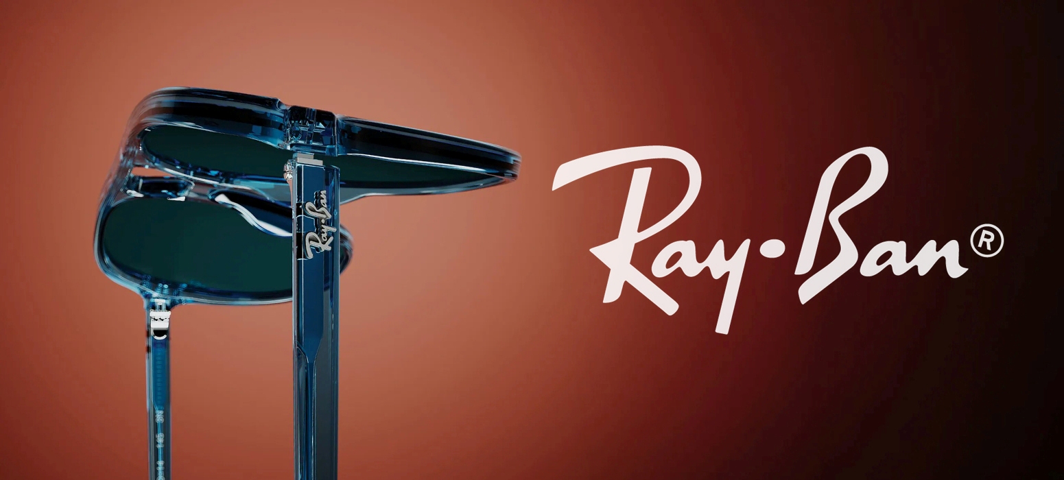 Ray-Ban akiniai rudame fone