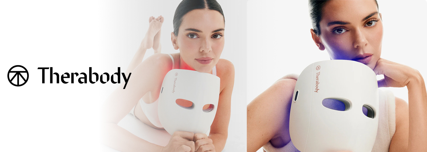 Woman demonstrating a facial skincare mask