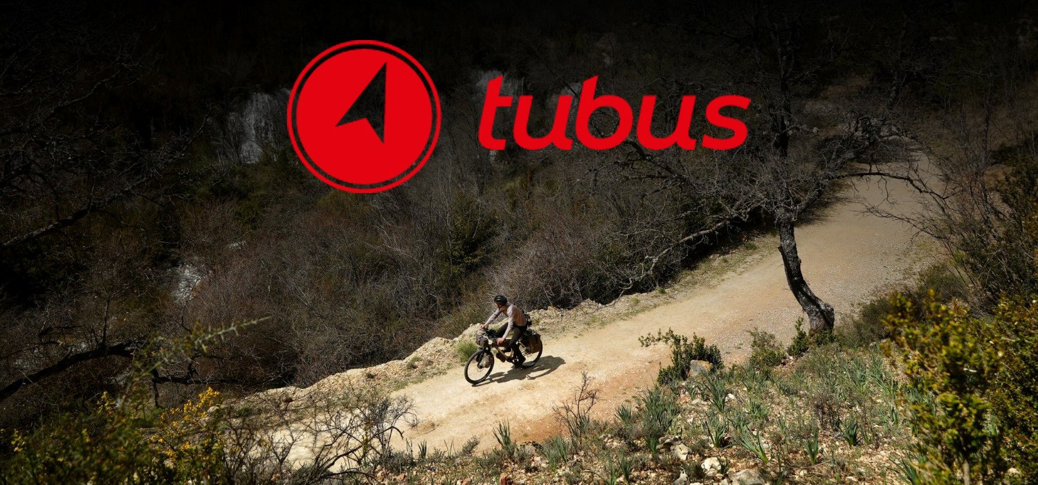 Man riding a bicycle in the mountains