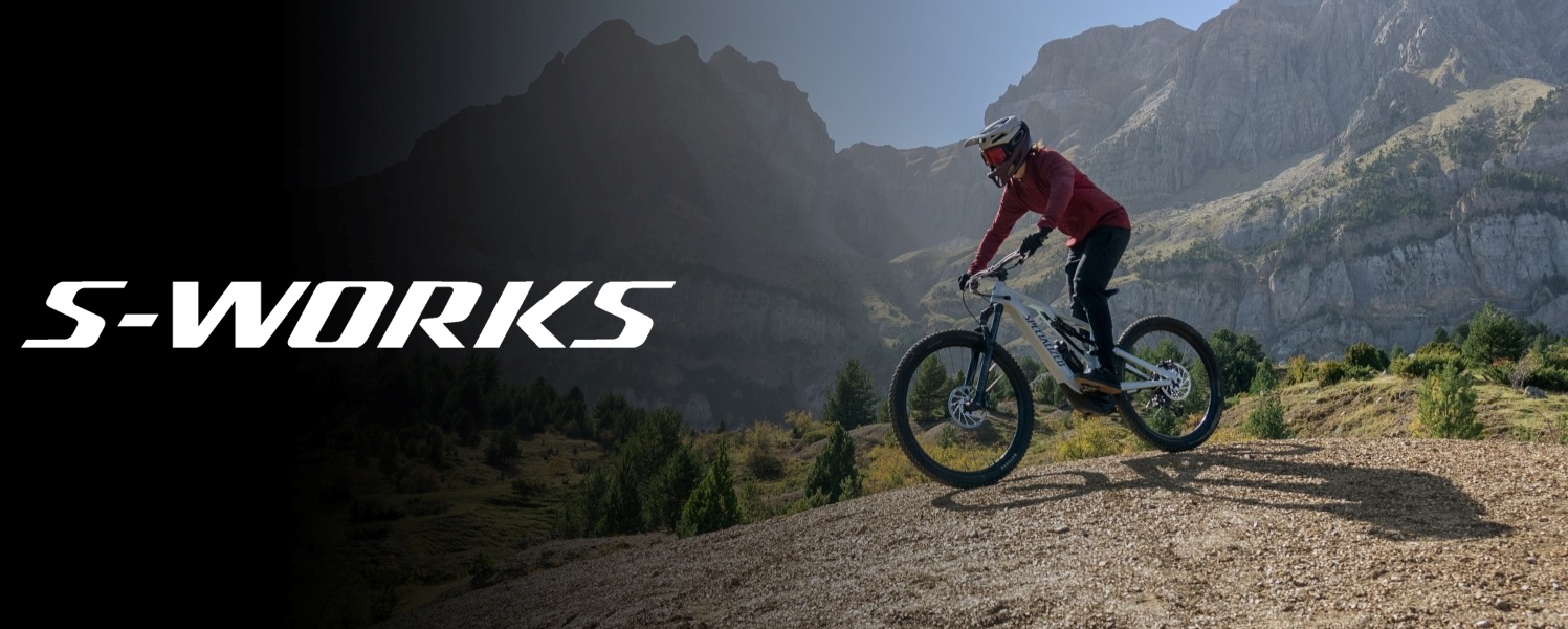 MTB rider standing in the mountains